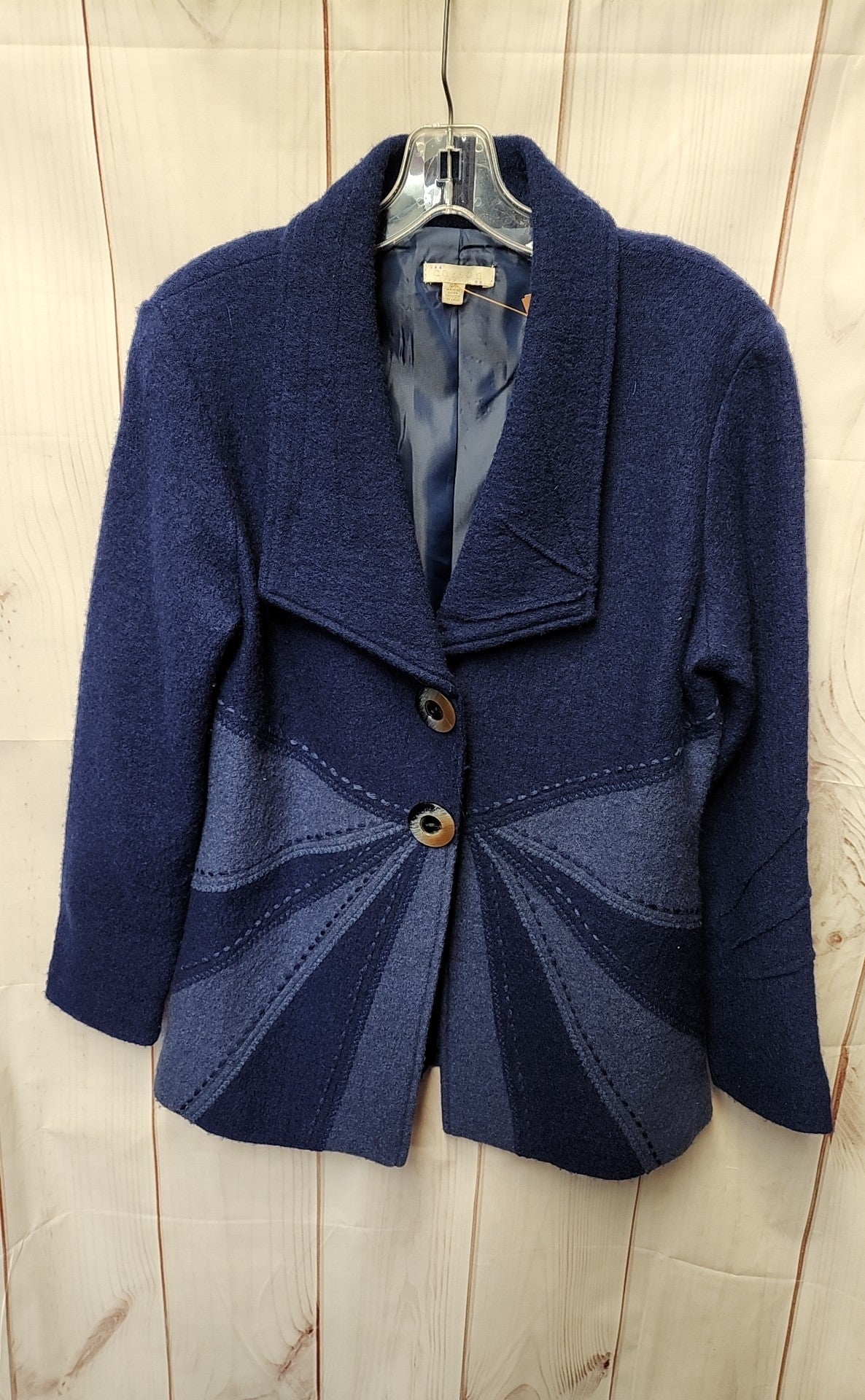 Carson Women's Size S Blue Wool Cardigan