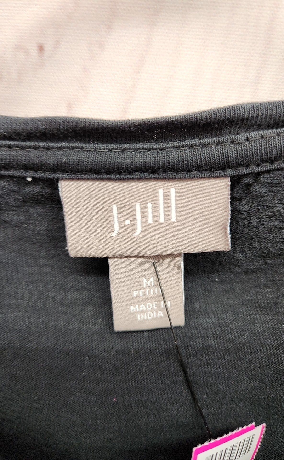 J Jill Women's Size M Petite Black 3/4 Sleeve Top