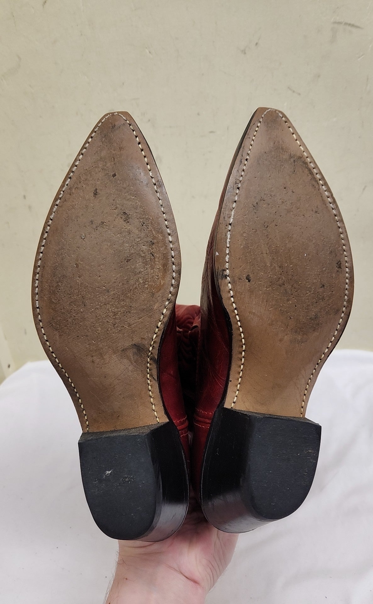 Laredo Women's Size 9-1/2 Red Leather Boots Shoes