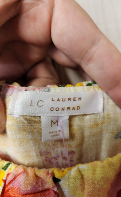 Lauren Conrad Women's Size M Yellow Floral Dress