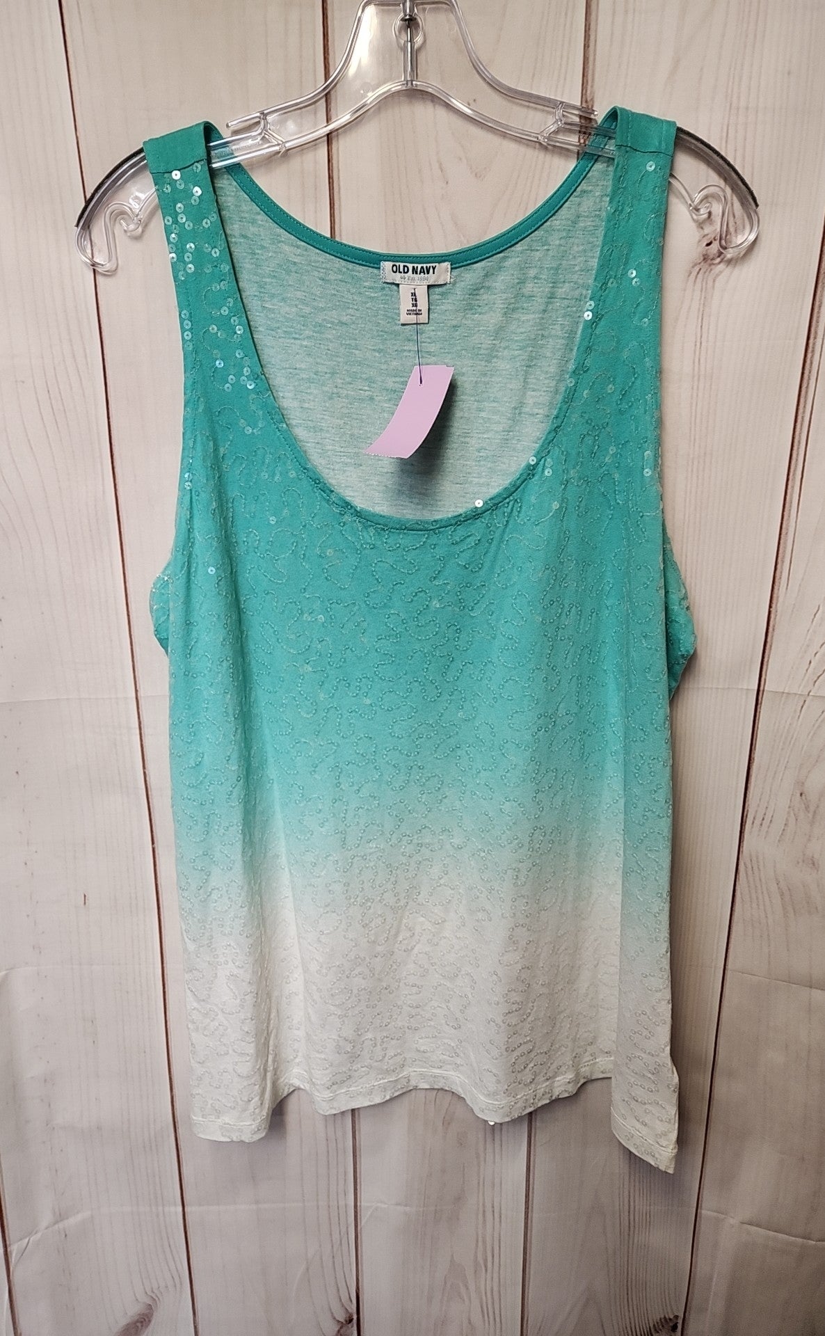 Old Navy Women's Size XL Green Sequined Sleeveless Top