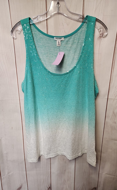 Old Navy Women's Size XL Green Sequined Sleeveless Top