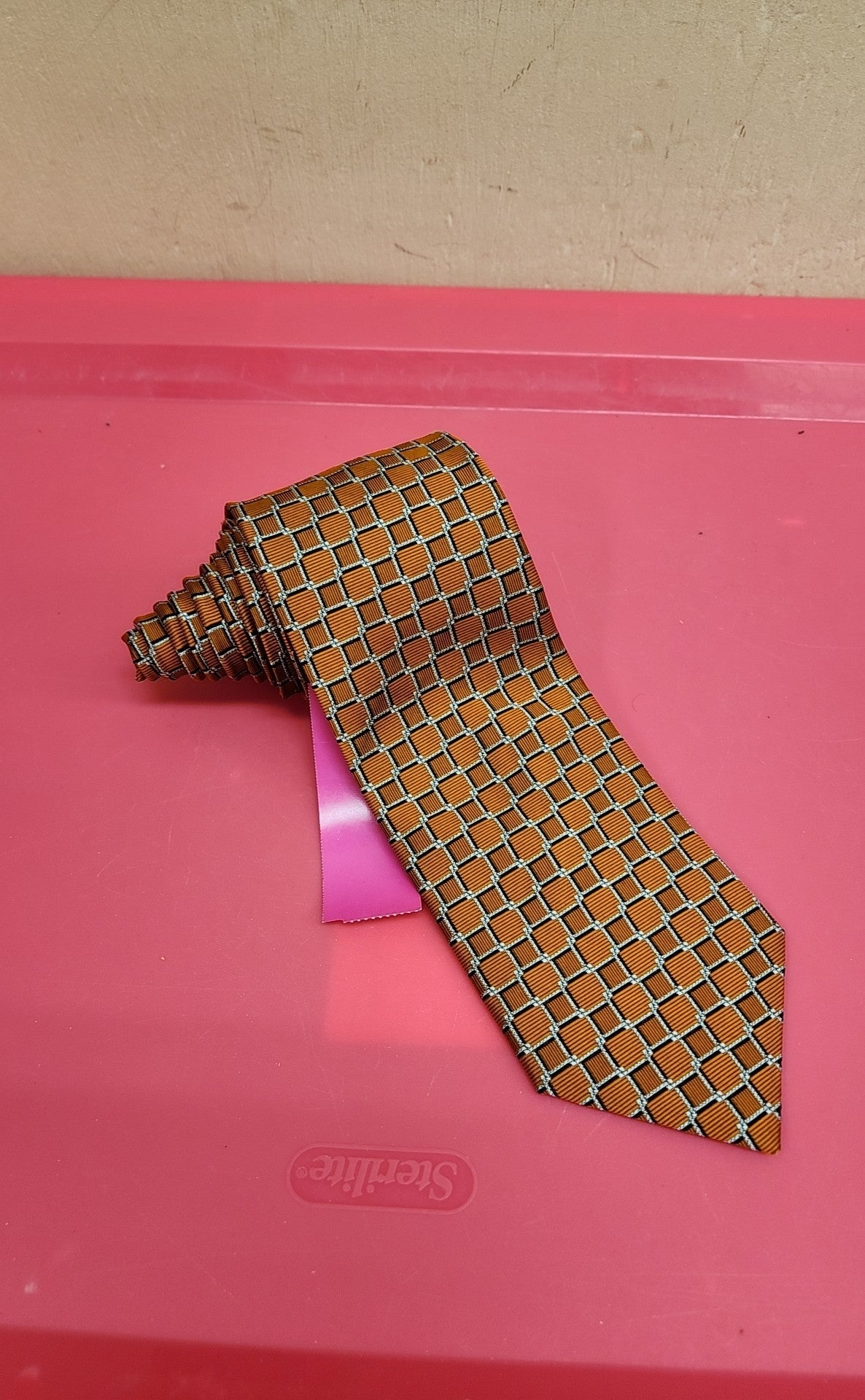 Jos A Bank Orange Necktie