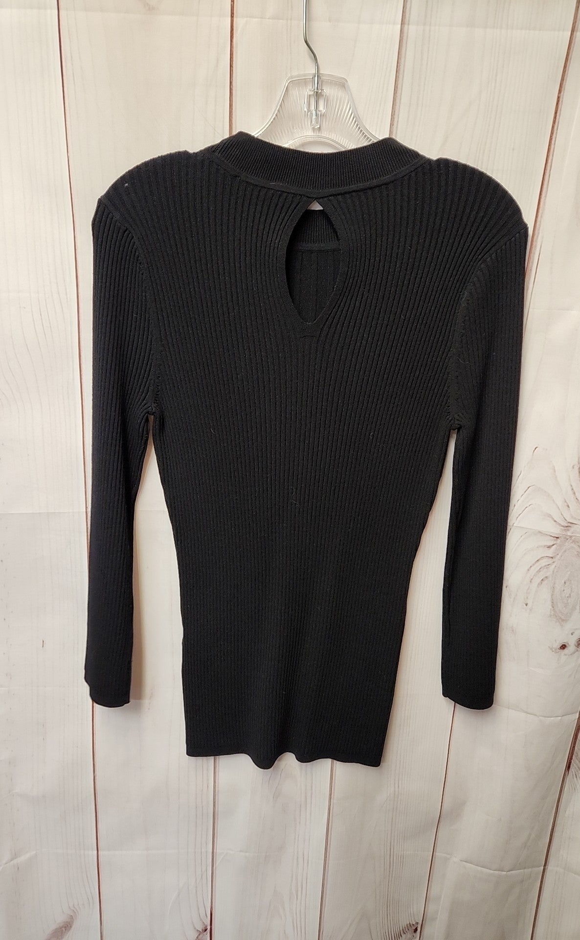 White House Black Market Women's Size L Black Long Sleeve Top