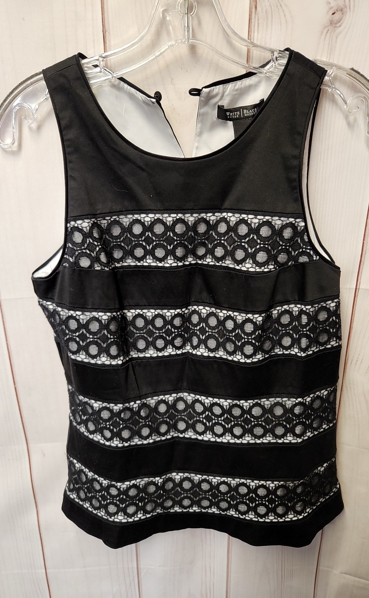 White House Black Market Women's Size 6 Black Sleeveless Top