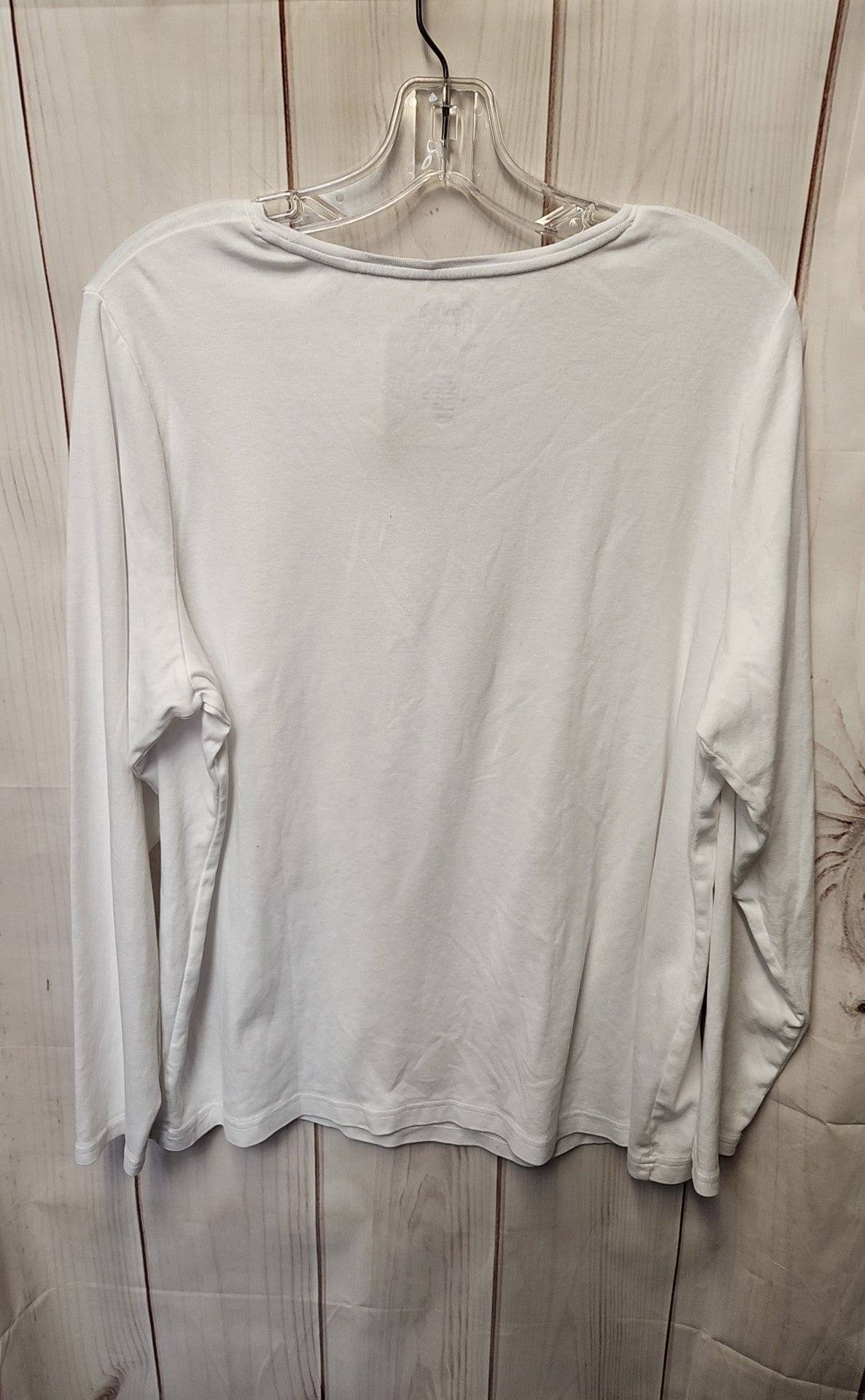 Croft & Barrow Women's Size 1X White Long Sleeve Top
