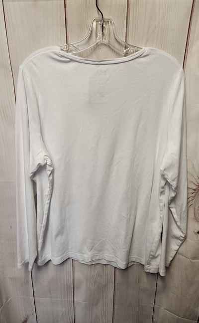 Croft & Barrow Women's Size 1X White Long Sleeve Top