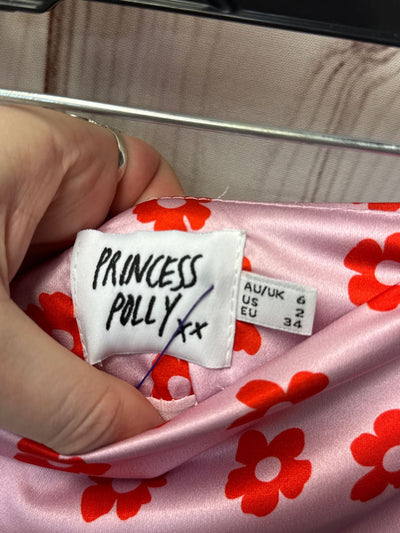 Princess Polly Women's Size 2 Pink Floral Skirt