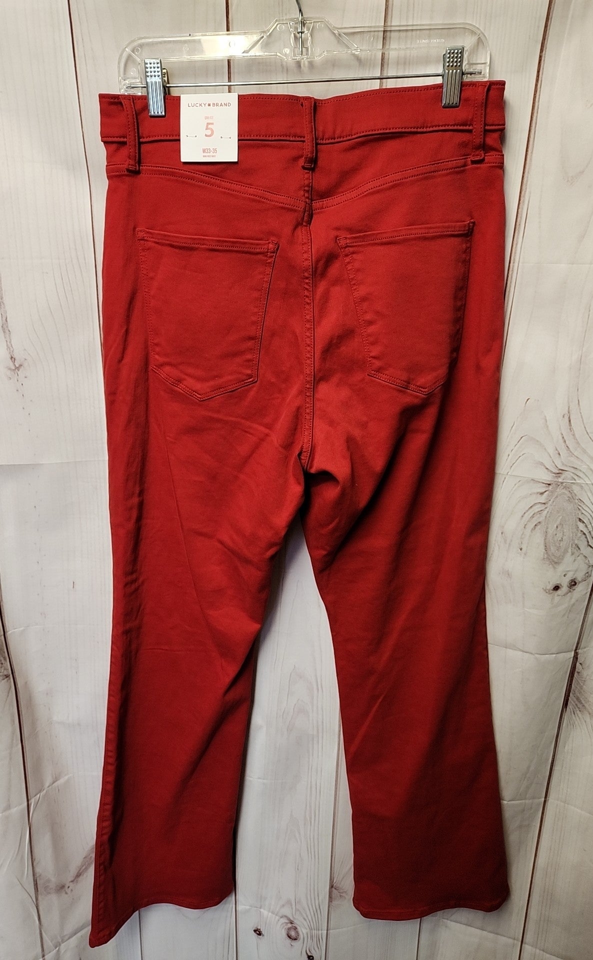 NWT Lucky Brand Women's Size 33 (15-16) Red Jeans Uni Fit NO.5 High Rise Boot