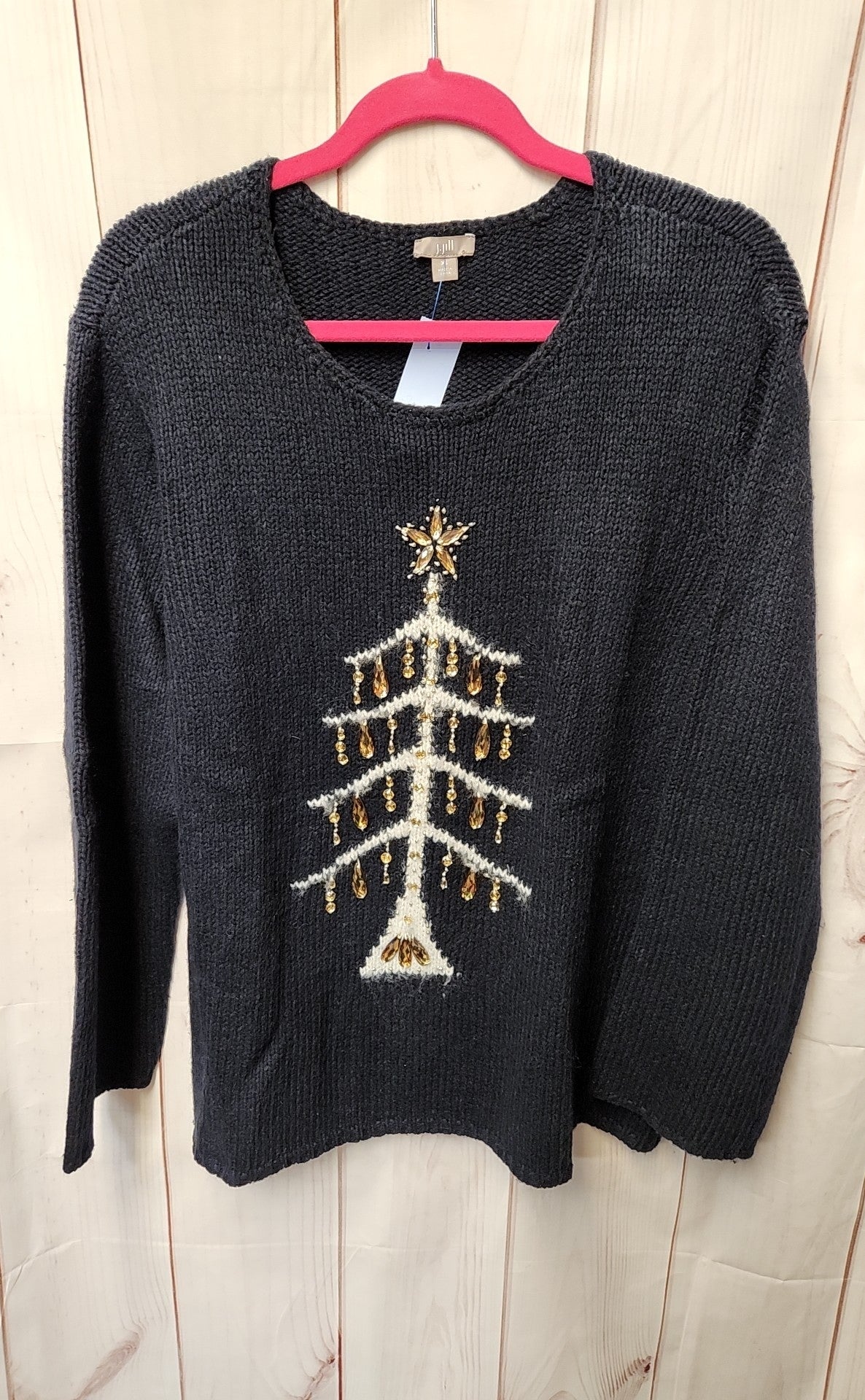 J Jill Women's Size XL Navy Holiday Sweater