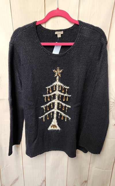J Jill Women's Size XL Navy Holiday Sweater