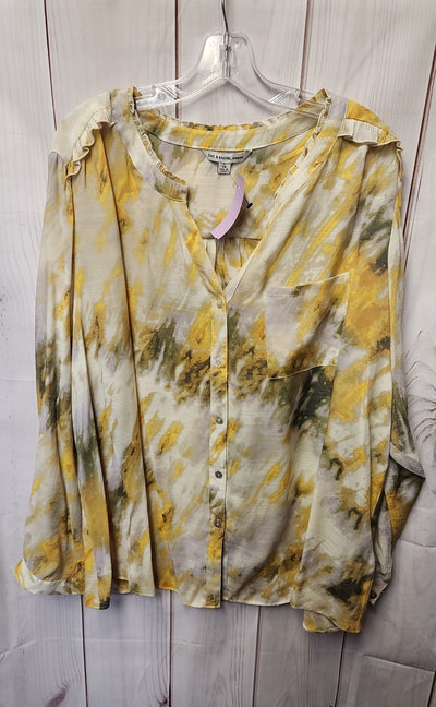 Zac & Rachel Women's Size 3X Yellow Long Sleeve Top