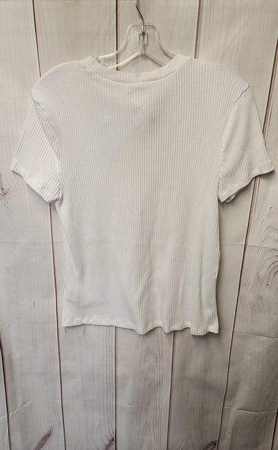 No Boundaries Women's Size XL White Short Sleeve Top