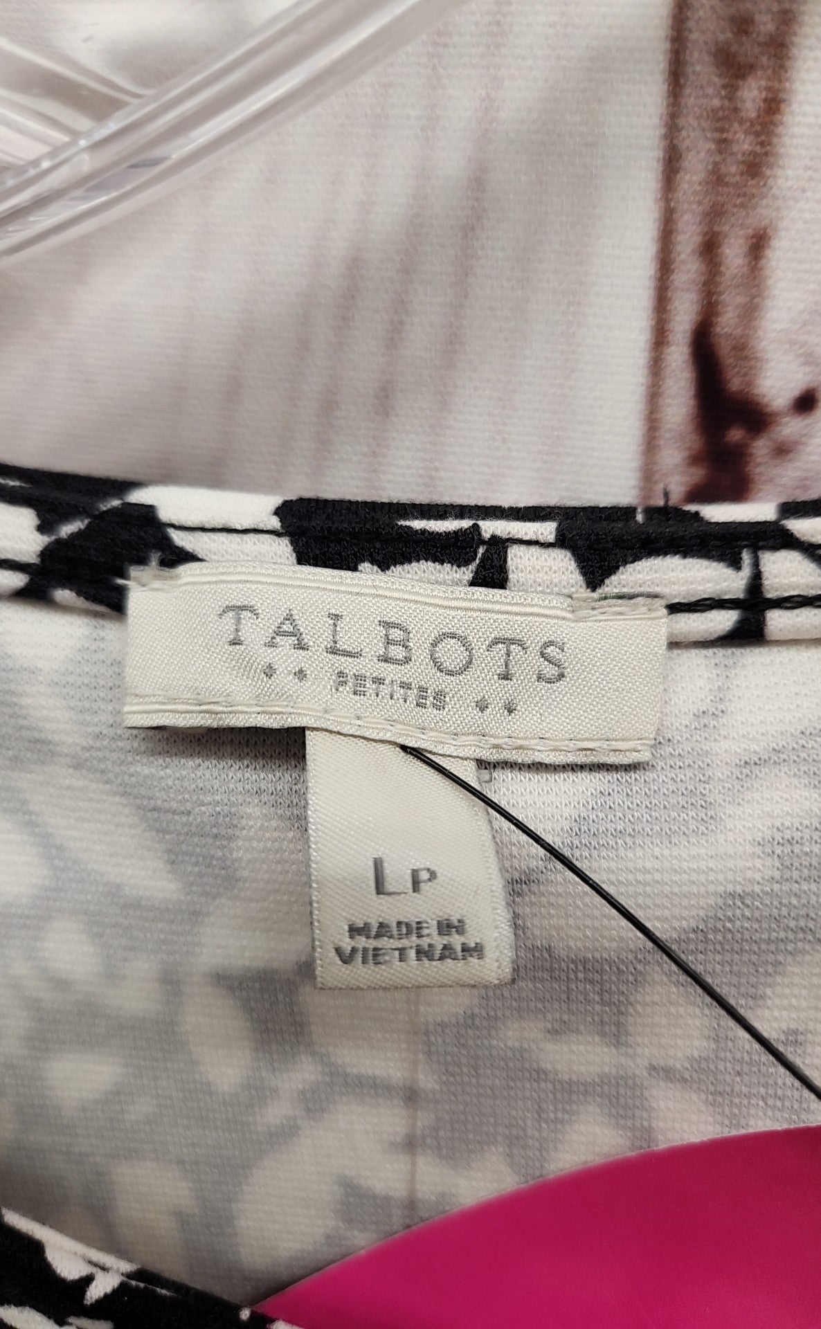 Talbots Women's Size L Petite Black Floral Dress NWT