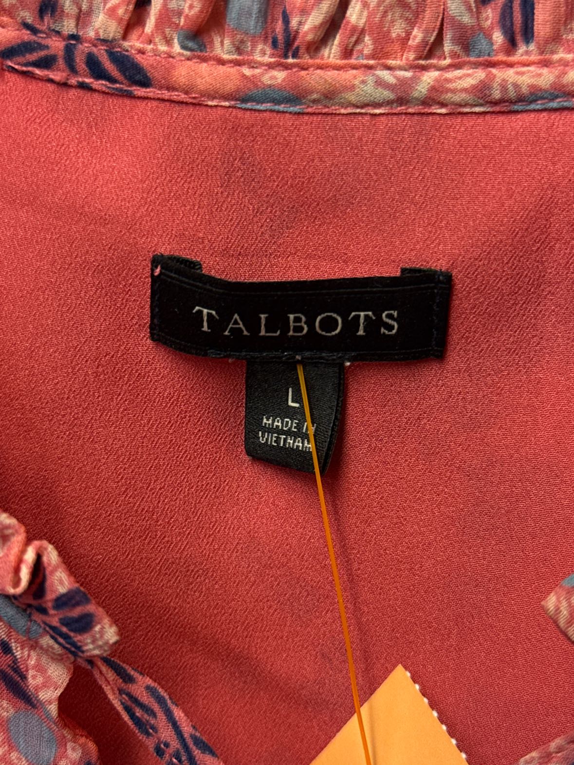 Talbots Women's Size L Pink Floral Long Sleeve Top
