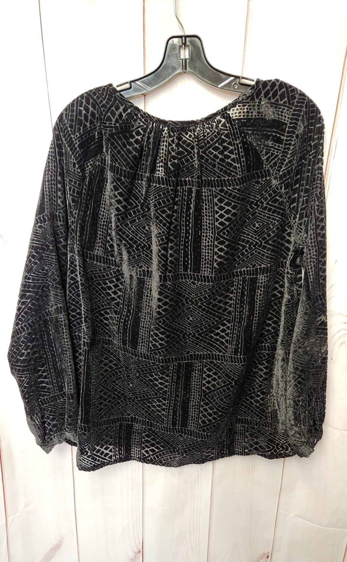 Dylan Women's Size L Black Velour Long Sleeve Top