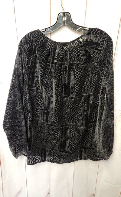 Dylan Women's Size L Black Velour Long Sleeve Top