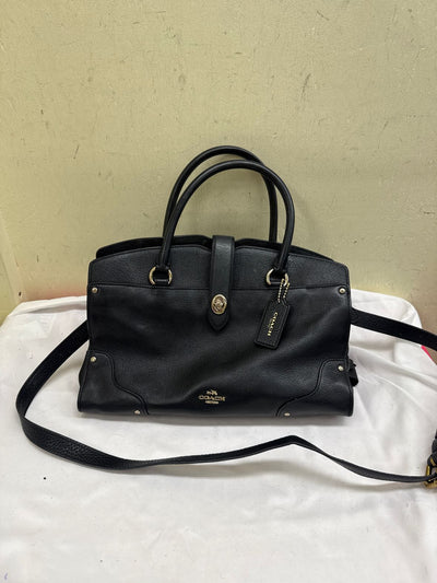 Coach Mercer 30 37575 Black Leather Purse Bag AS IS - Stains Inside Bag