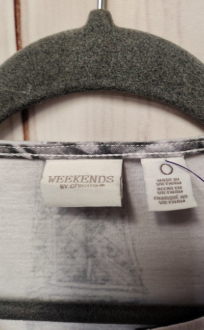 Chico's Women's Size 0 = US S Gray 3/4 Sleeve Top
