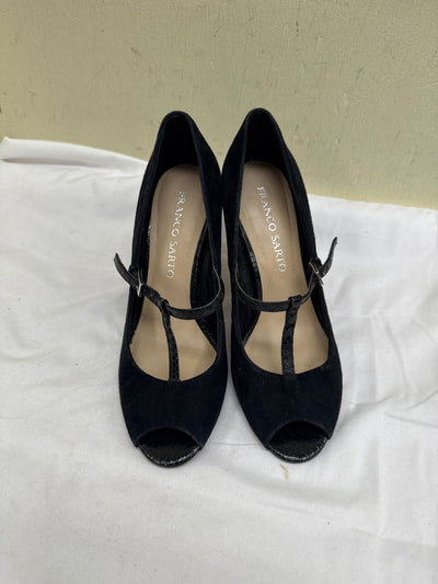Franco Sarto Women's Size 7-1/2 Black Open Toe Pumps