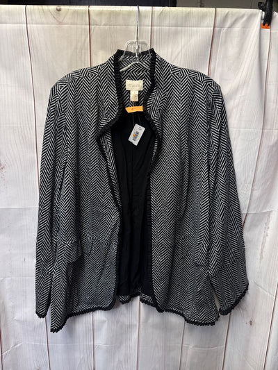 Chico's Women's Size 3 = XL Black & White Cardigan
