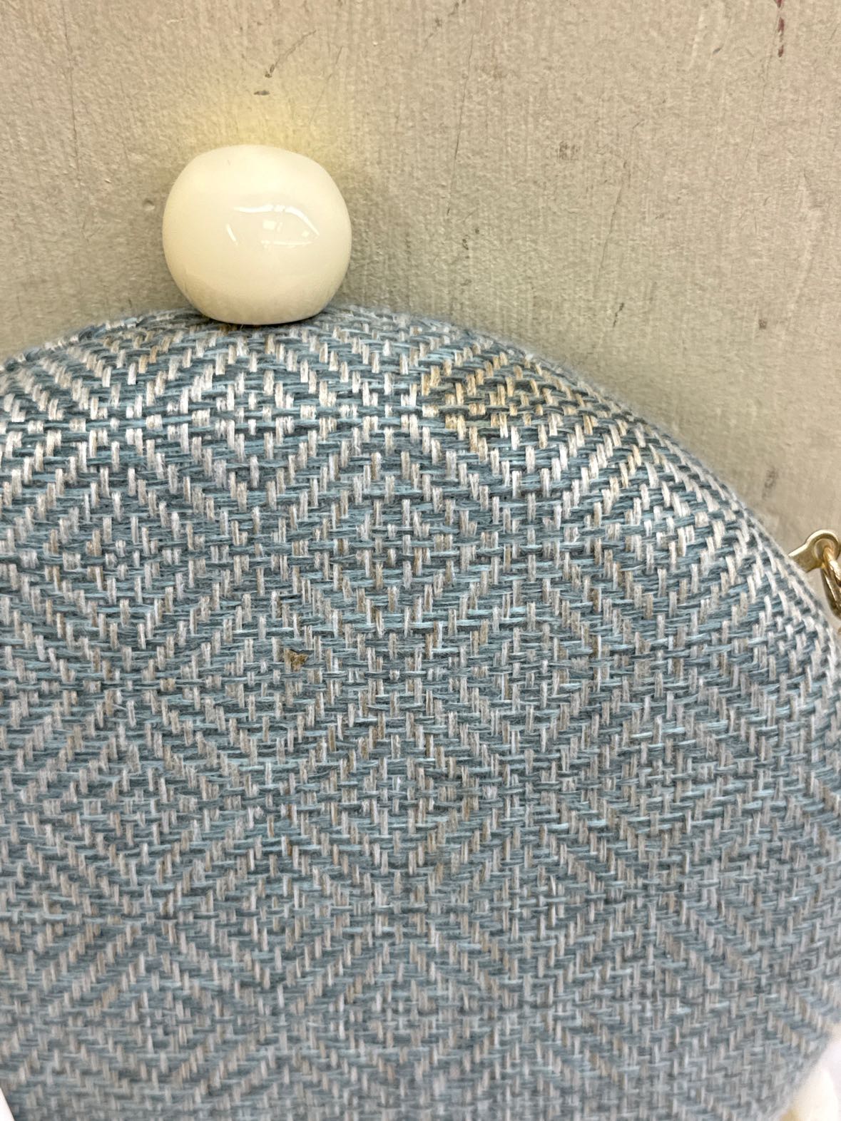 NWT Rafia Chevron Circle Clutch/Purse Bag AS IS - stains