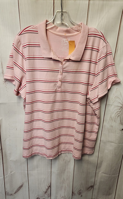 Butterflies Women's Size 26/28 Pink Short Sleeve Top
