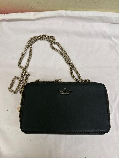 Kate Spade Green Leather Double Zip Chain Crossbody Purse Bag