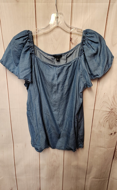 Ann Taylor Women's Size S Blue Short Sleeve Top
