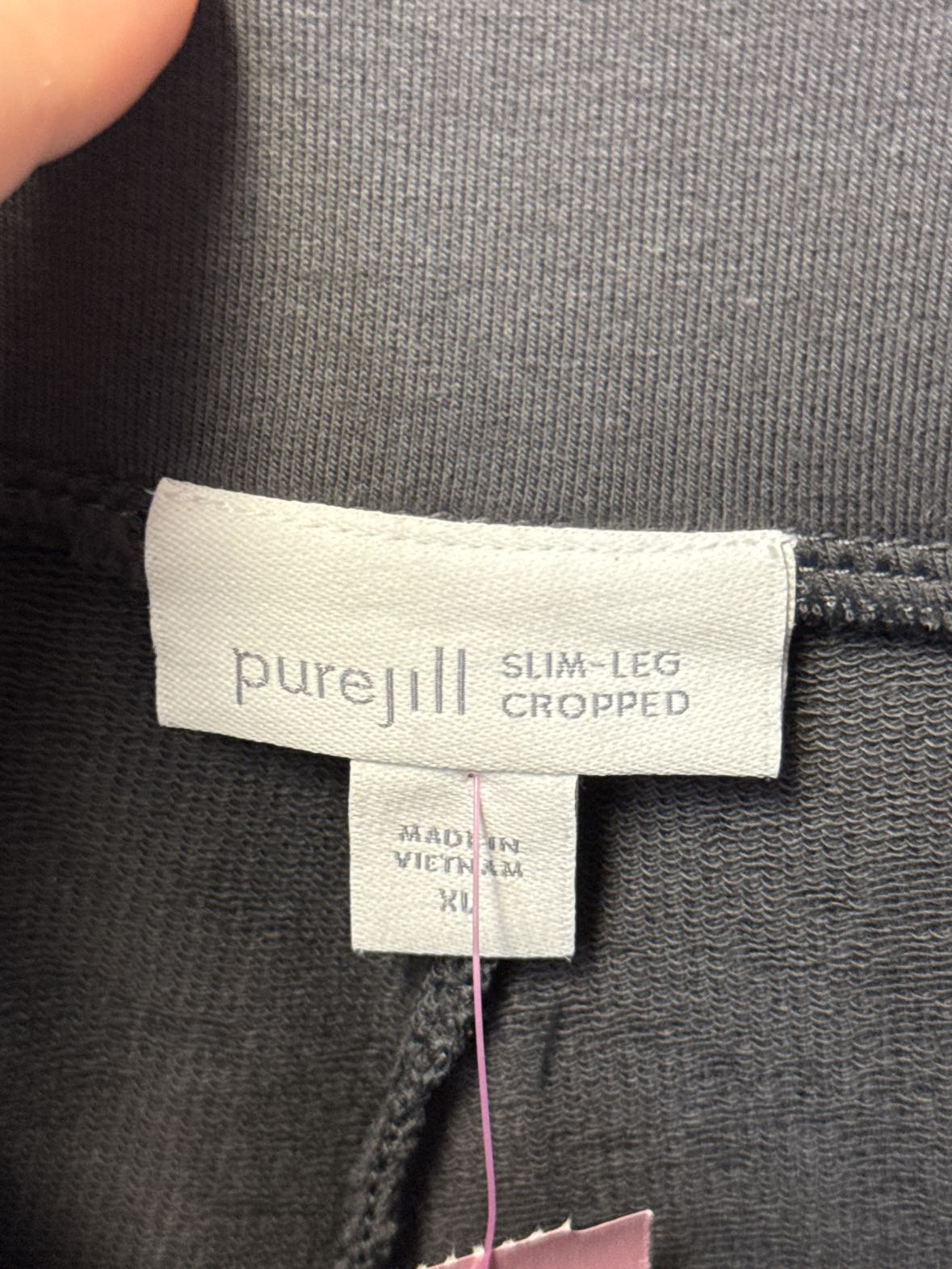 Pure Jill Women's Size XL Gray Pants Slim Leg Cropped