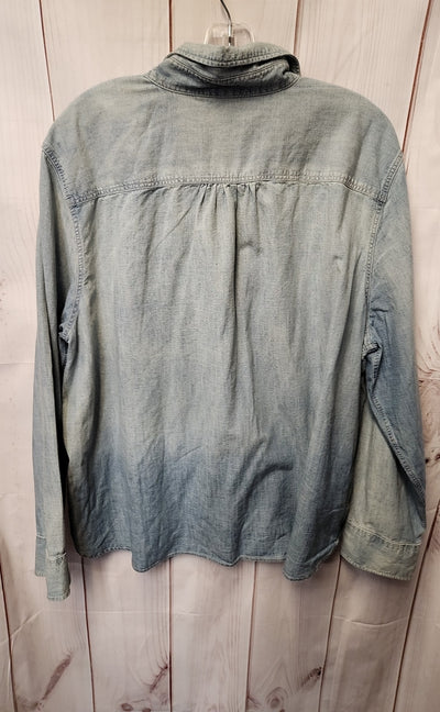 NWT Chaps Women's Size 3X Blue Long Sleeve Top