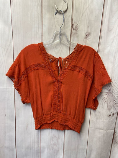 Self E Women's Size S Orange Short Sleeve Top