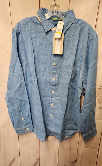 NWT Tommy Bahama Men's Size M Blue Linen Shirt