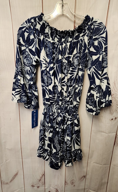 NWT La Mer Luxe Women's Size XS Blue Floral Romper