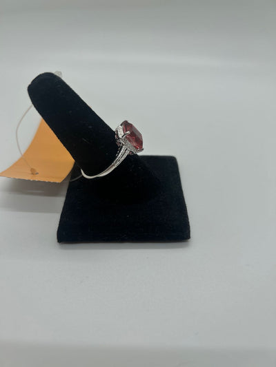 Ring Size 11 Pink Stone .925 Sterling Silver Ring