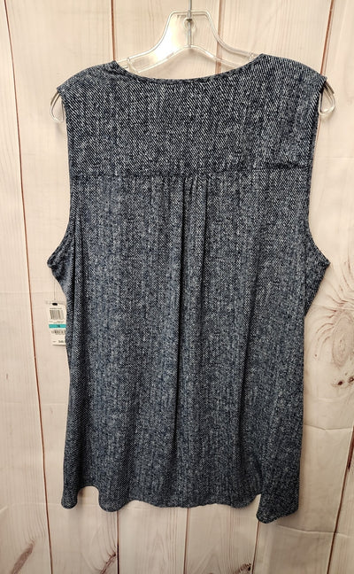 NWT Apt 9 Women's Size 16 Blue Sleeveless Top