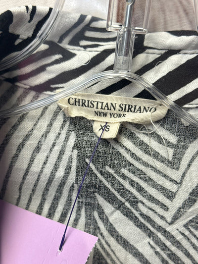 Christian Siriano Women's Size XS Black & White Animal Print Sleeveless Top