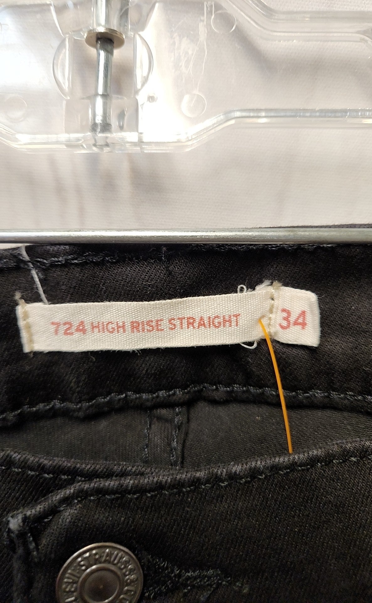 Levis Women's Size 34 (18/1X) Black Jeans 724 High Rise Straight