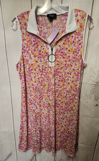 Msk Women's Size L Pink Floral Dress