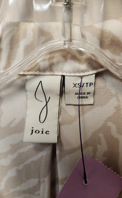 Joie Women's Size XS Brown Floral Short Sleeve Top
