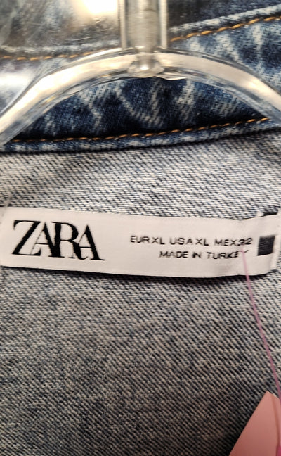 Zara Women's Size XL Blue Metallic Jacket