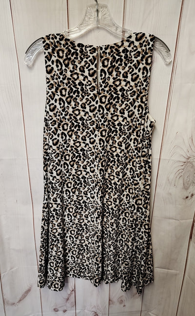 Anne Klein Women's Size 8 Brown Animal Print Dress