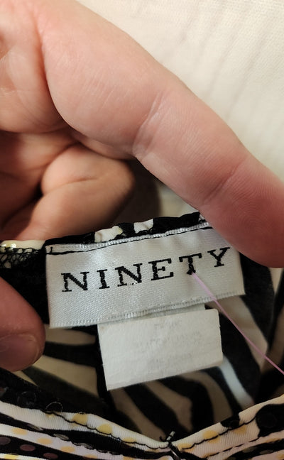 Ninety Women's Size L White & Black Dress