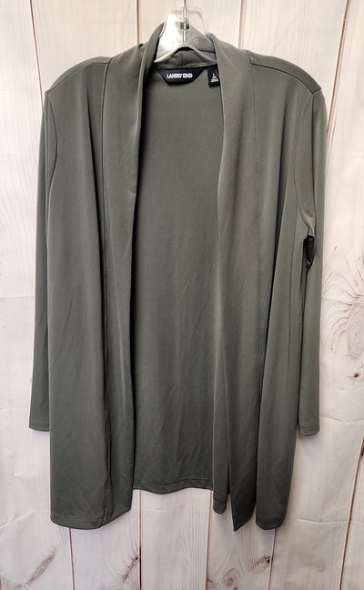 Lands End Women's Size L Green Cardigan