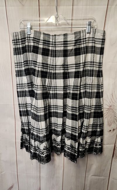 NY Collection Women's Size XL White & Black Skirt