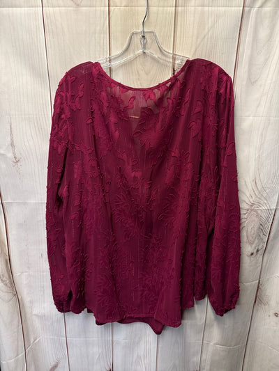 Liz Claiborne Women's Size 1X Pink Floral Long Sleeve Top