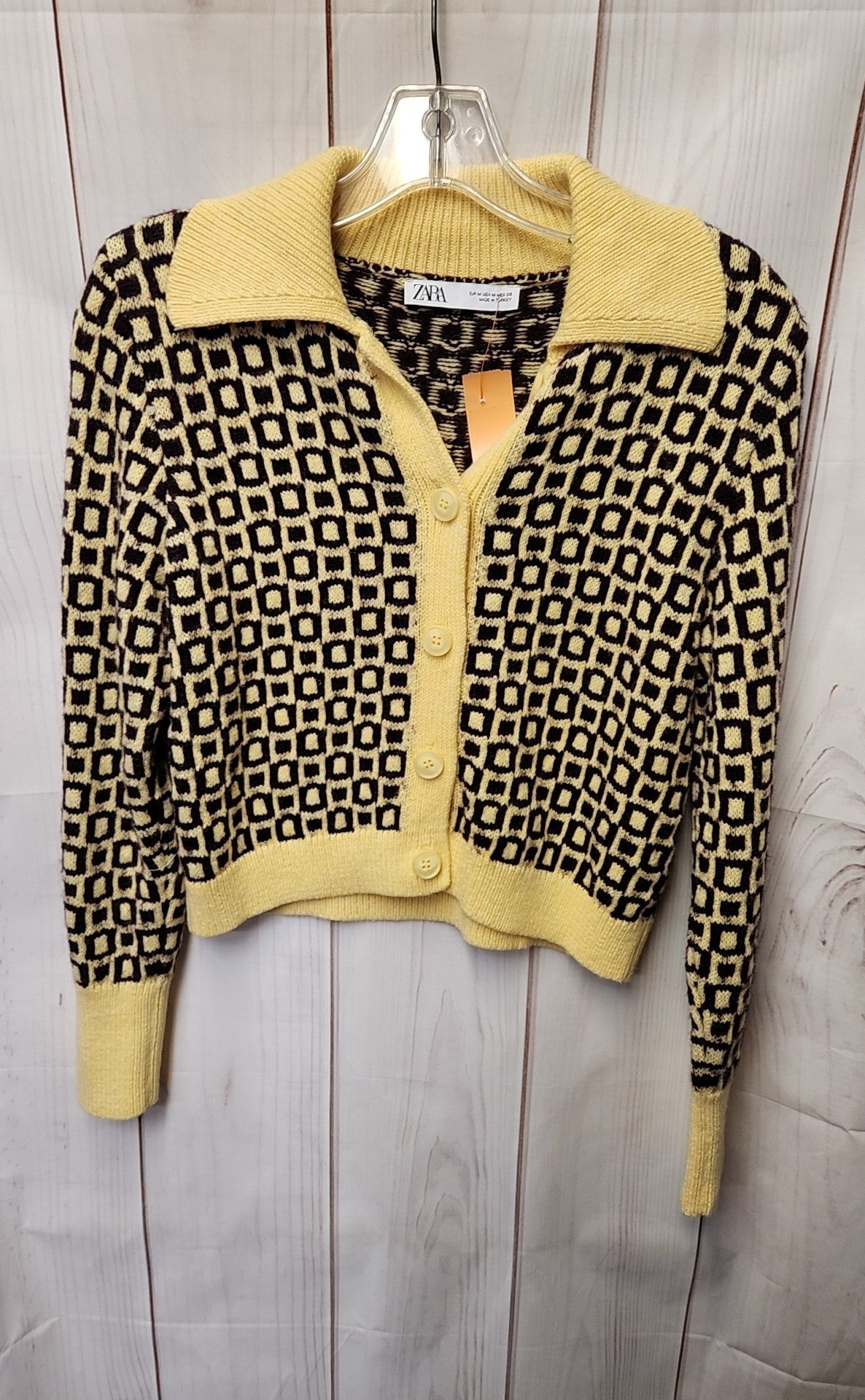 Zara Women's Size M Yellow Cardigan