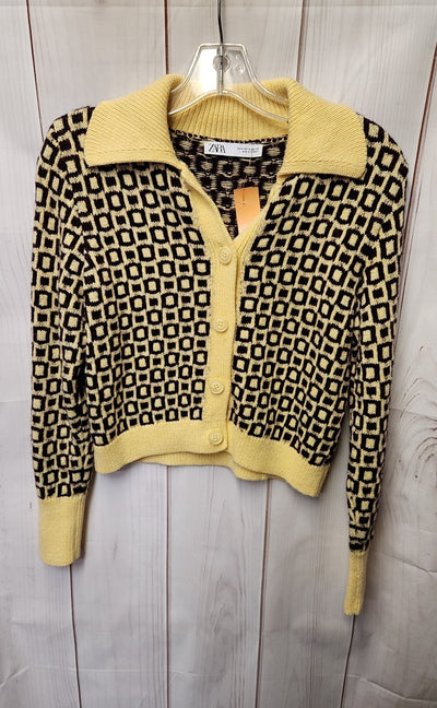Zara Women's Size M Yellow Cardigan