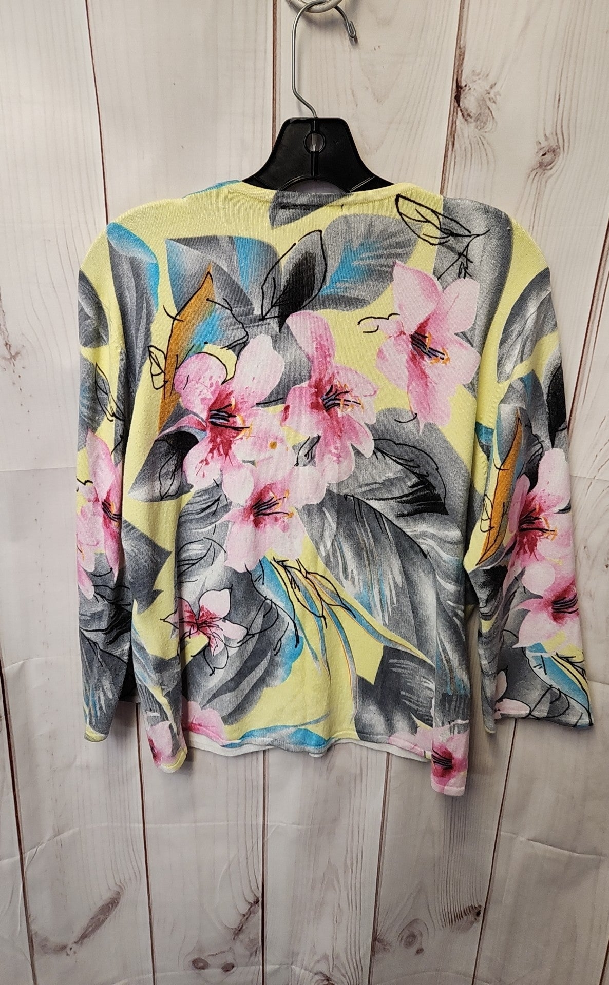 Pierri Women's Size XL Yellow Floral Cardigan