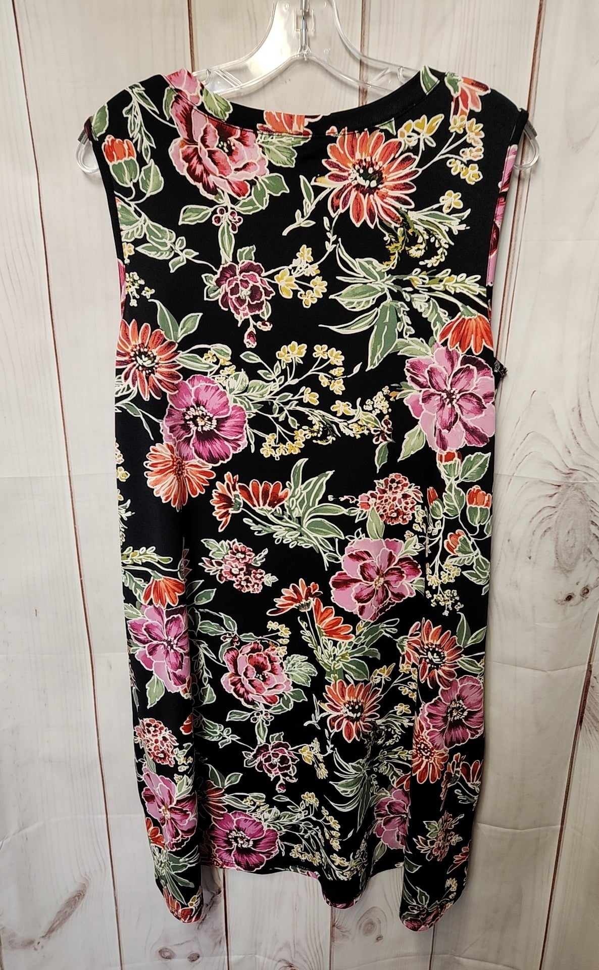 AB studio Women's Size L Black & Pink Floral Dress